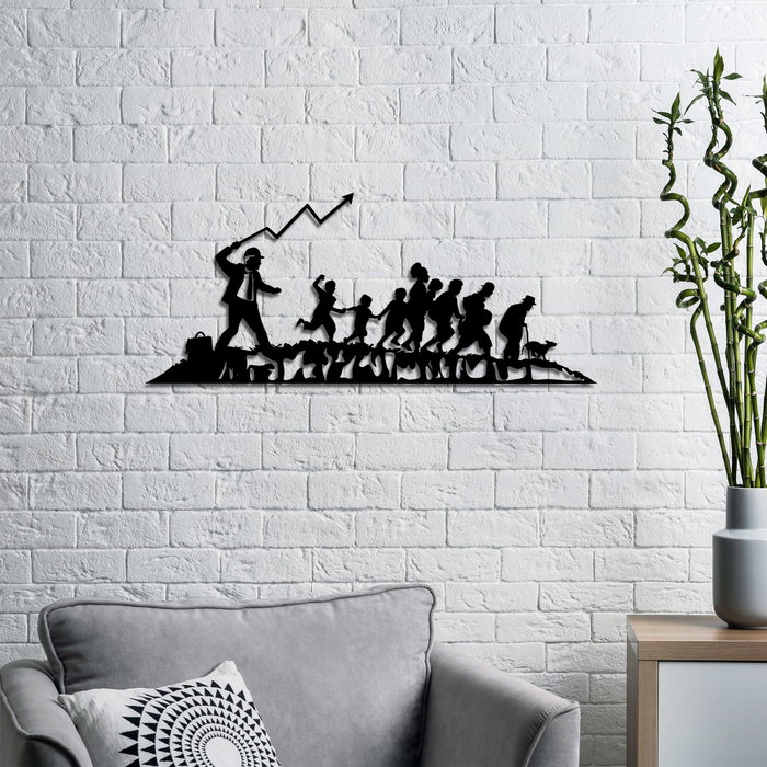 Wallity Accesorio Decorativo de Pared de Metal Negro 30x70 cm 1.5mm Grosor
